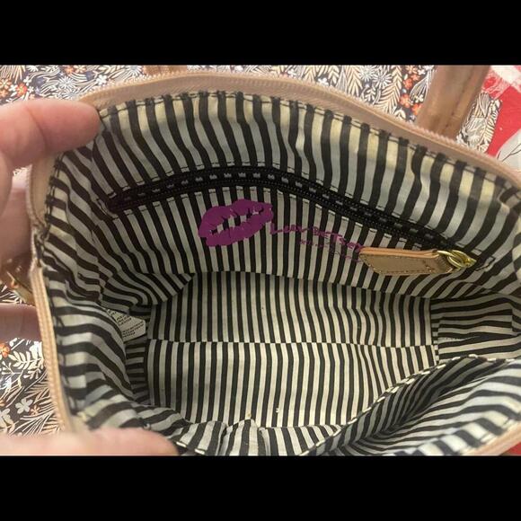 Betsy Johnson Rose Gold Handbag with Pom Pom - Removable Crossbody - Picture 7 of 14